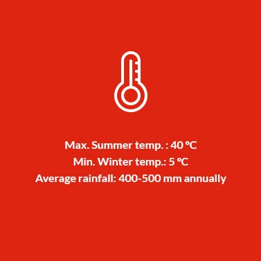 Ribera Del Guadiana DO Temperature, Rainfall and Sunshine